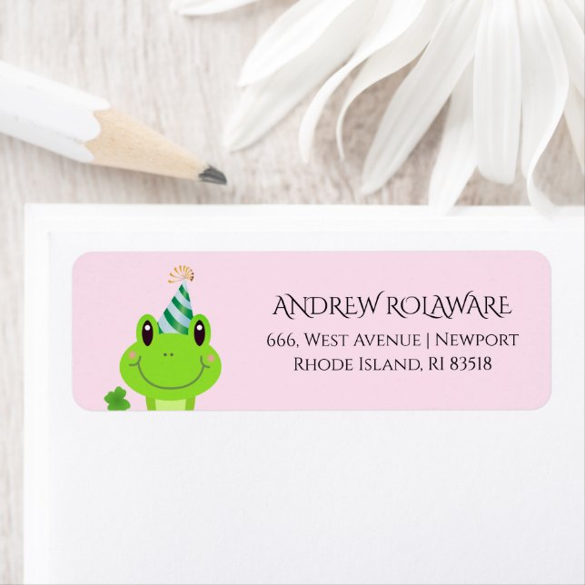Frog Clover Blush Pink Return Address  (Insitu)