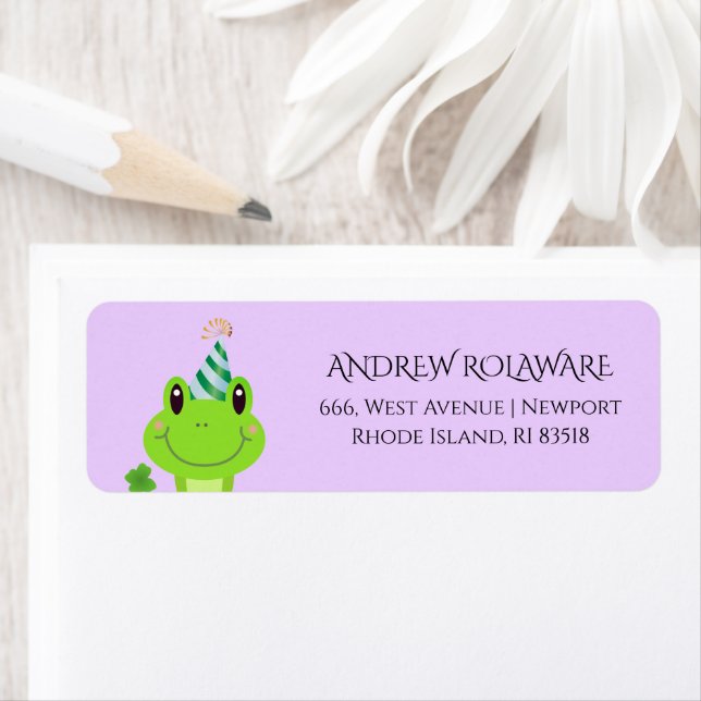 Frog Clover Return Address Lilac (Insitu)
