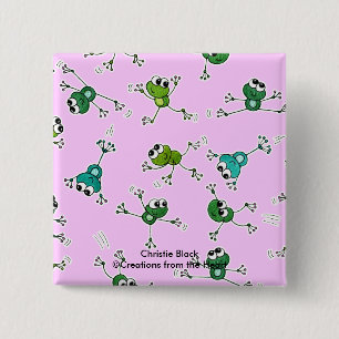 Frog Collage 15 Cm Square Badge