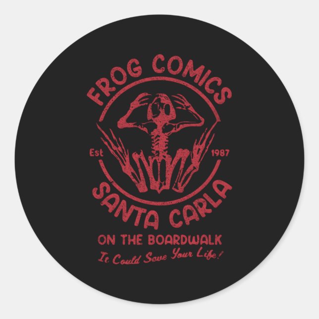 Frog Comics Santa Carla On The Boardwalk Classic Round Sticker (Front)
