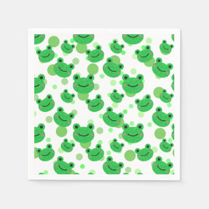 Frog Confetti Kids Birthday Party Napkin