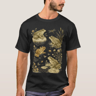 Frog cottagecore life vintage botanical graphic T-Shirt