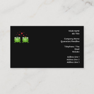 Frog Couple with hearts. Business Card