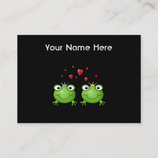 Frog Couple with hearts. Business Card