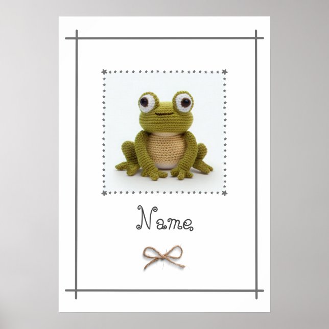 Frog Crochet Baby Nursery Wall Art Custom  (Front)