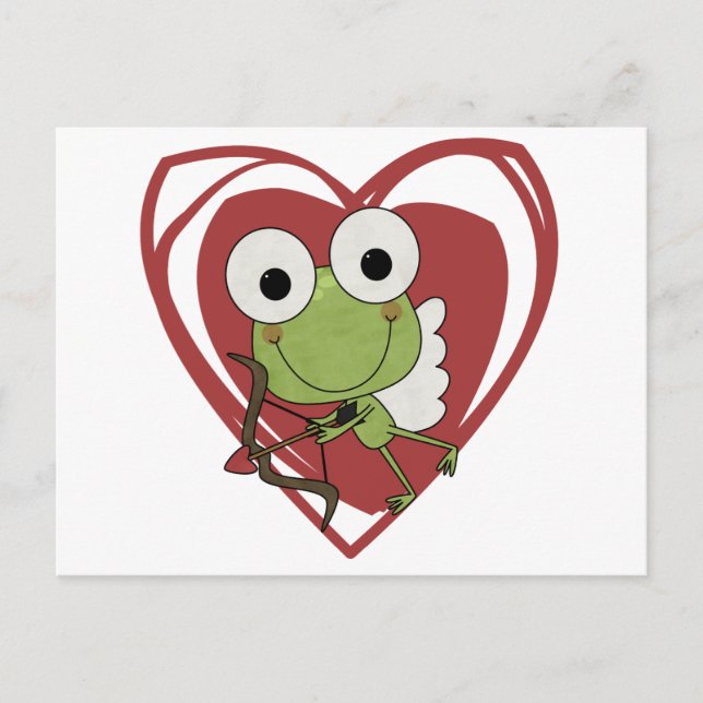 Frog Cupid Valentine T-shirts and Gifts Holiday Postcard (Front)