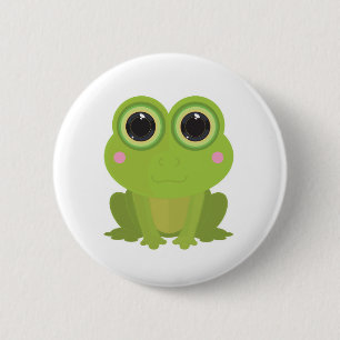 Frog Cutout 6 Cm Round Badge