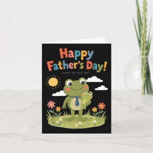 Frog Dad Cute Fathers Day Cartoon Design Card