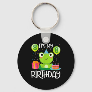 Frog dance balloons cake happy 8 years birthday key ring