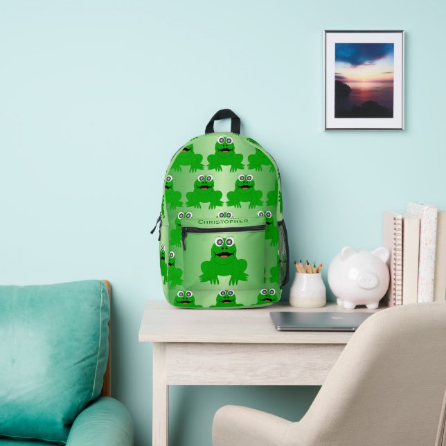 Frog Design Personalised Printed Backpack (Insitu)