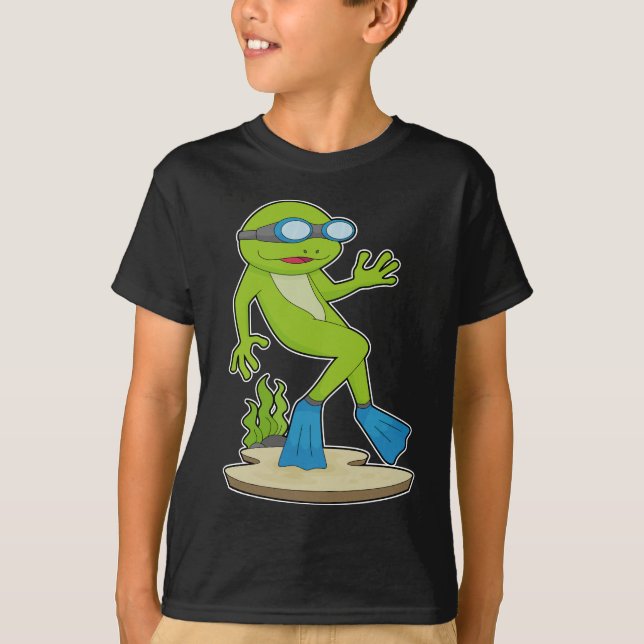 Frog Diver Swimming goggles T-Shirt (Front)