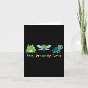 Frog Dragonfly Turtle Cute Kids Animal Friends Card