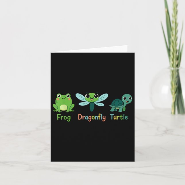 Frog Dragonfly Turtle Humour Subtle Political _1  Card (Front)