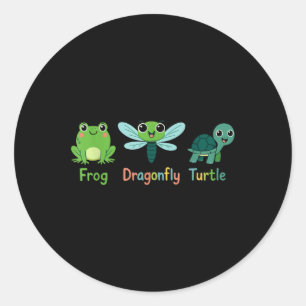 Frog Dragonfly Turtle Humour Subtle Political _1  Classic Round Sticker