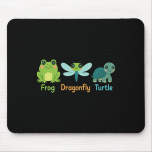 Frog Dragonfly Turtle Subtle Mouse Pad