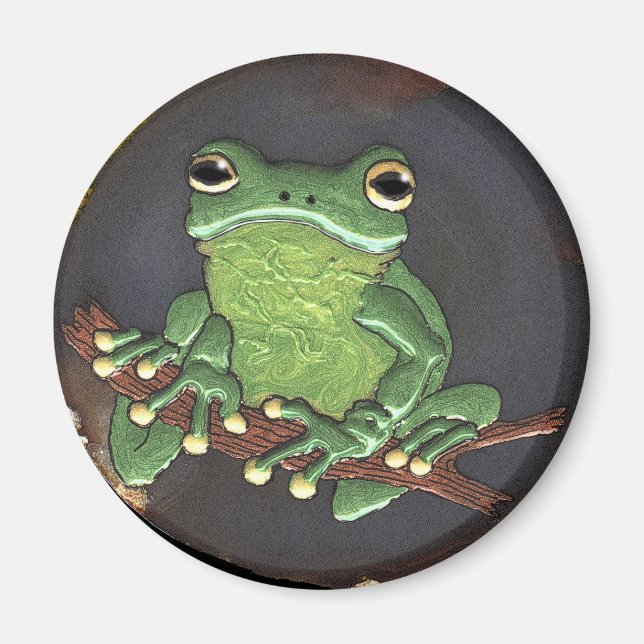 Frog Dreams Tree-Frog Art Magnet (Front)
