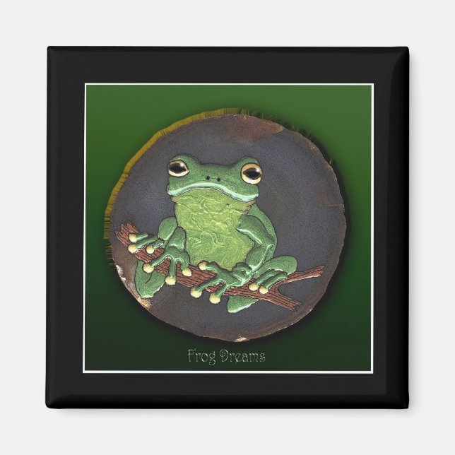 Frog Dreams Tree-Frog Art Magnet (Front)