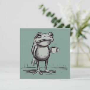 Frog Drinking Coffee Meme Mystical Toad Frog Lover Invitation