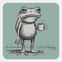 Frog Drinking Coffee Meme Mystical Toad Frog Lover