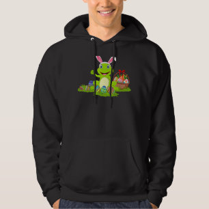 Frog Easter Egg Hunting Bunny Frog Easter Sunday Hoodie
