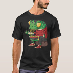 Frog Eating Ramen illustration Japanese Noodles Ra T-Shirt