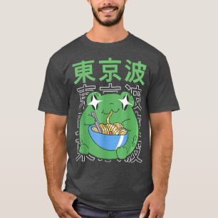 Frog Eating Ramen Japan Cottagecore Aesthetic Kawa T-Shirt