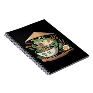Frog Eating Ramen Kawaii Neko Japanese Noodles Notebook