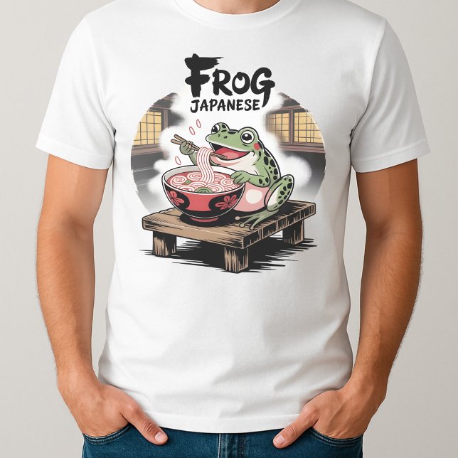 Frog Eating Ramen Kawaii Neko Japanese Noodles  T-Shirt (Creator Uploaded)