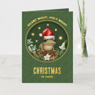 Frog Elegant folded Christmas Card with foil