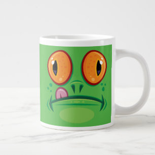 Frog Face with Tongue Cartoon Large Coffee Mug