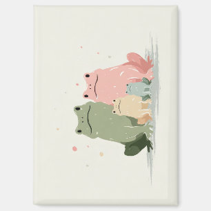 Frog Family – Cute Whimsical Animal Art Magnet