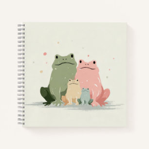 Frog Family – Cute Whimsical Animal Art Notebook
