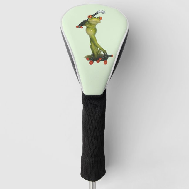 Frog Figurine Golfer Driver Cover (Front)