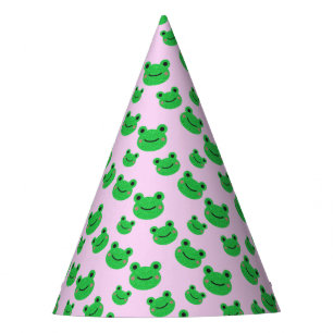 Frog First Birthday party Croaking Green Glitter Hat
