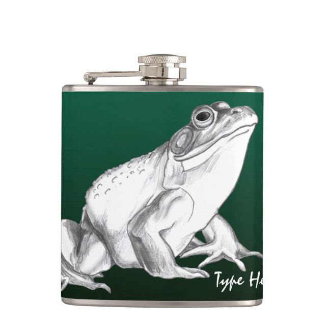 Frog Flask Personalised Bull Frog Art Drink Flask (Front)