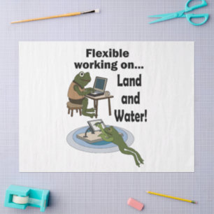 Frog Flexible Working Corporate Office Humour Part Tissue Paper