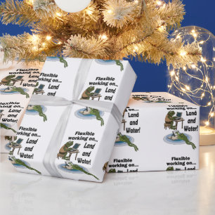 Frog Flexible Working Corporate Office Humour Part Wrapping Paper