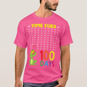 Frog Fly 100 Days Of School Time Flies Teacher Boy T-Shirt