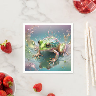 Frog Fractal Art Design, Napkin