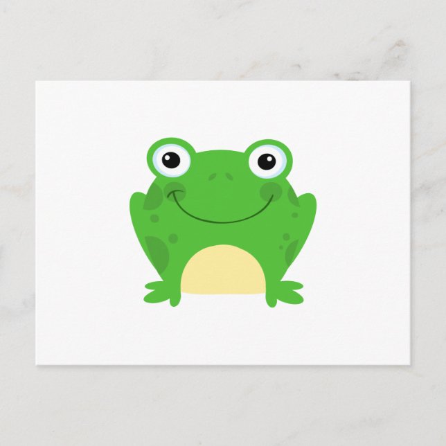 Frog Frogs Amphibian Green Cute Cartoon Animal Postcard (Front)