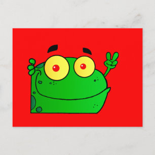 Frog Frogs Amphibian Green Cute Cartoon Animal Postcard