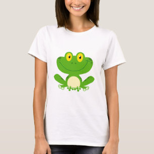 Frog Frogs Amphibian Green Cute Cartoon Animal T-Shirt