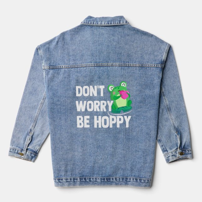 Frog Frogs Toad Tadpole Amphibian Frog Costume  Denim Jacket (Back)