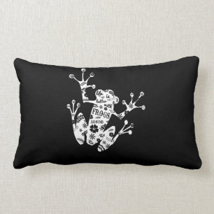 Frog Gift I Love Frog White Lumbar Cushion
