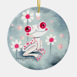 Frog Girly Pink Cute Ceramic Tree Decoration