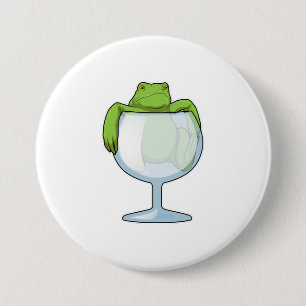 Frog Glass 7.5 Cm Round Badge