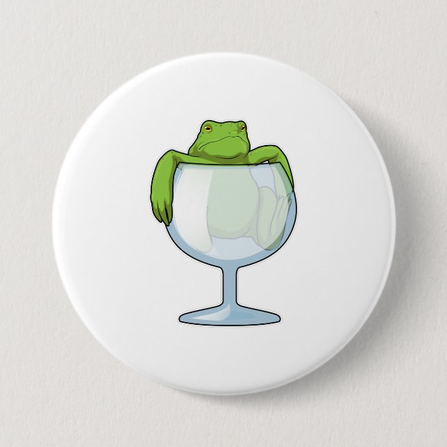 Frog Glass 7.5 Cm Round Badge (Front)