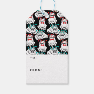 Frog Glasses Pattern Add Your Text Gift Tags