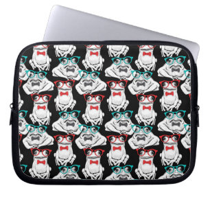 Frog Glasses Pattern Laptop Sleeve
