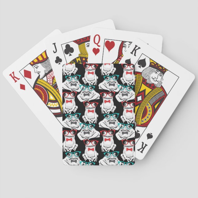 Frog Glasses Pattern Playing Cards (Back)